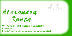 alexandra konta business card